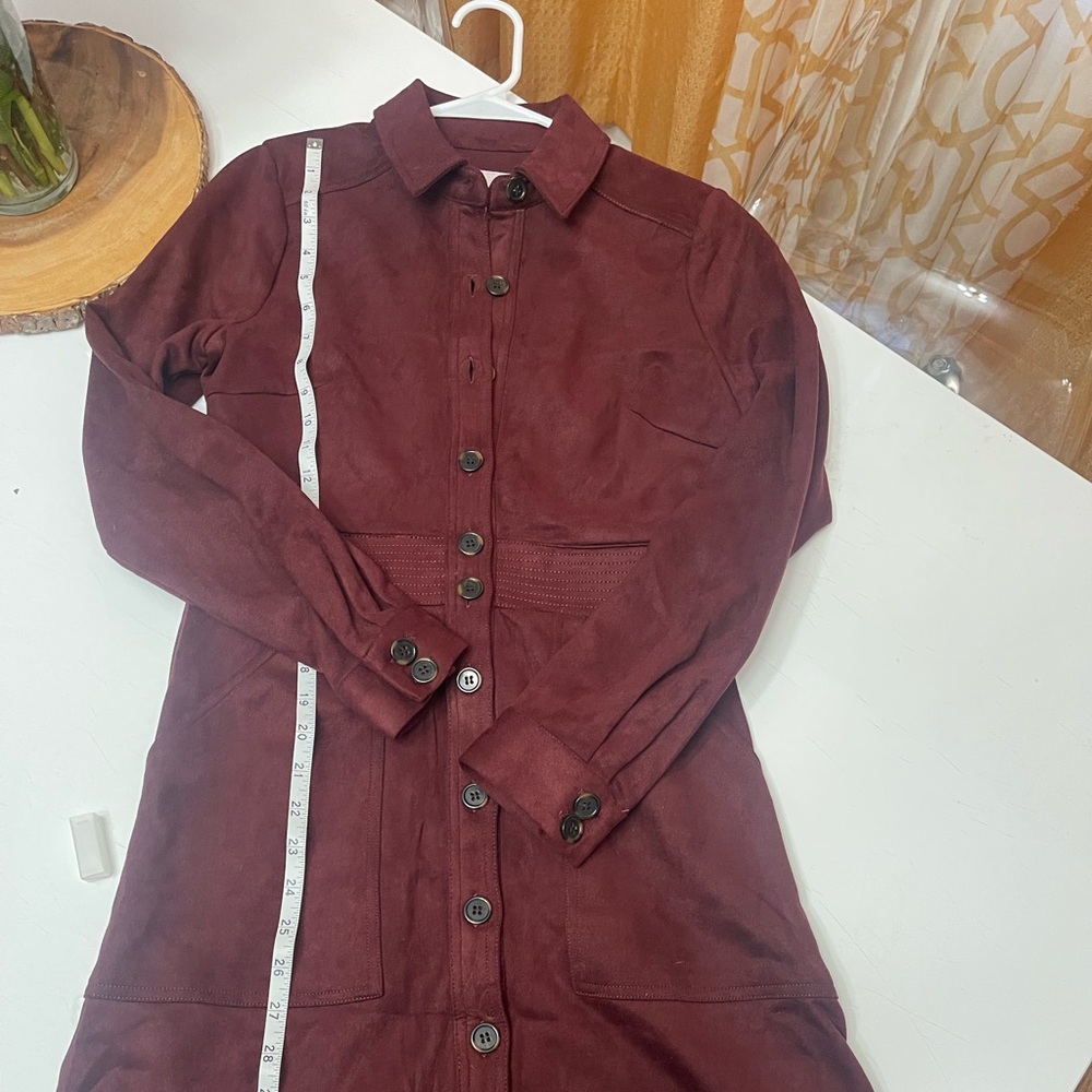 A Loves A Dress, Collared, Button Down, Burgundy Sz M, NEW w/ Tags